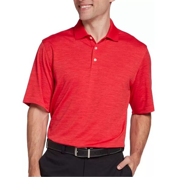 Walter Hagen Essentials Space Dye Solid Golf Polo Red Size Small - Picture 9 of 9